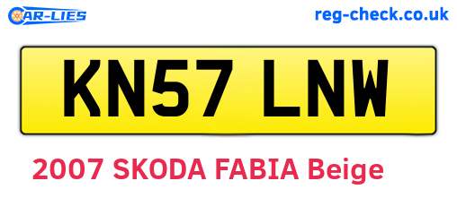 KN57LNW are the vehicle registration plates.