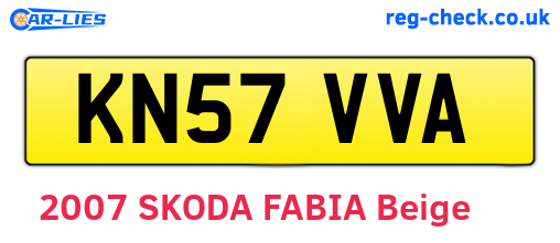 KN57VVA are the vehicle registration plates.