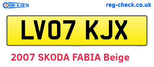 LV07KJX are the vehicle registration plates.