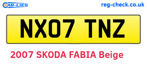 NX07TNZ are the vehicle registration plates.