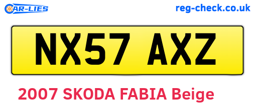 NX57AXZ are the vehicle registration plates.