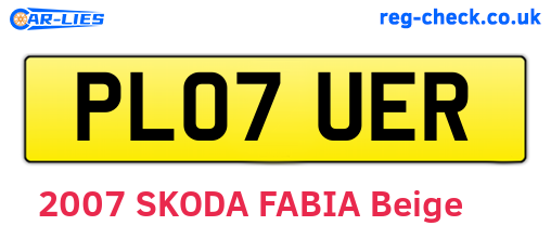 PL07UER are the vehicle registration plates.