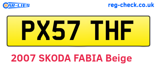 PX57THF are the vehicle registration plates.