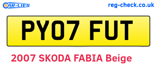 PY07FUT are the vehicle registration plates.