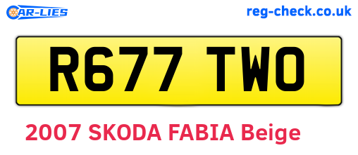 R677TWO are the vehicle registration plates.