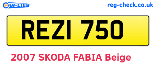 REZ1750 are the vehicle registration plates.