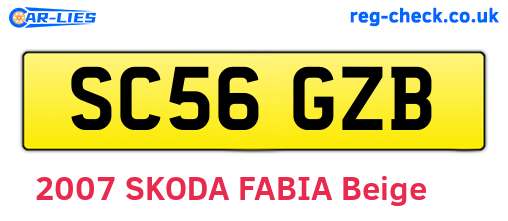 SC56GZB are the vehicle registration plates.