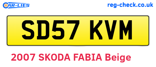 SD57KVM are the vehicle registration plates.