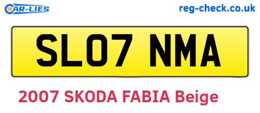 SL07NMA are the vehicle registration plates.