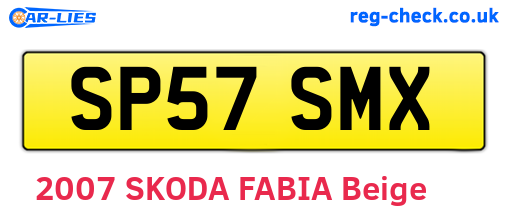 SP57SMX are the vehicle registration plates.