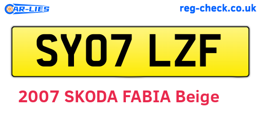 SY07LZF are the vehicle registration plates.