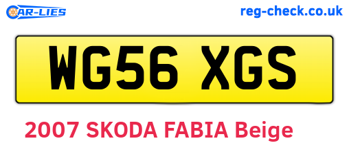 WG56XGS are the vehicle registration plates.