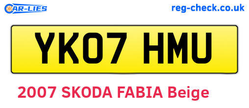 YK07HMU are the vehicle registration plates.