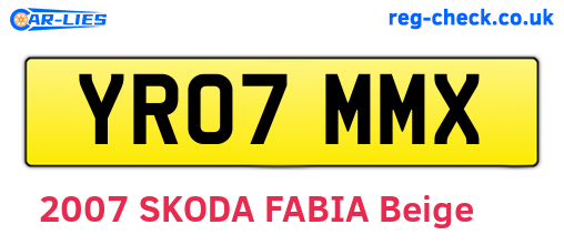 YR07MMX are the vehicle registration plates.