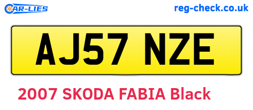 AJ57NZE are the vehicle registration plates.