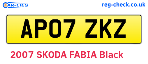 AP07ZKZ are the vehicle registration plates.