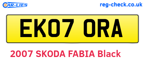 EK07ORA are the vehicle registration plates.