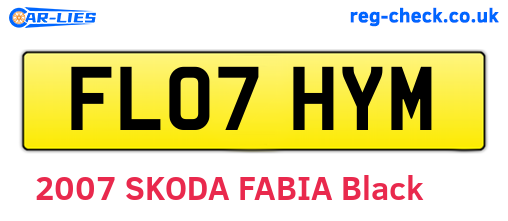 FL07HYM are the vehicle registration plates.
