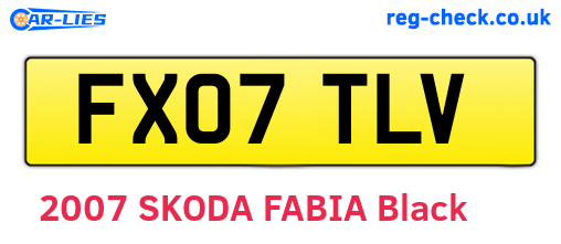 FX07TLV are the vehicle registration plates.