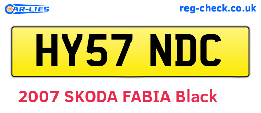 HY57NDC are the vehicle registration plates.