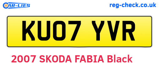 KU07YVR are the vehicle registration plates.