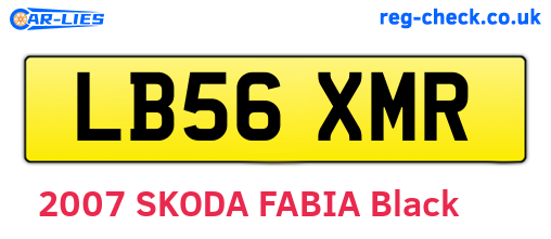 LB56XMR are the vehicle registration plates.