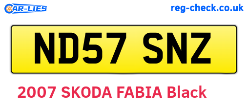 ND57SNZ are the vehicle registration plates.