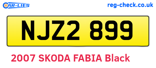 NJZ2899 are the vehicle registration plates.