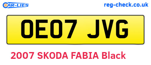 OE07JVG are the vehicle registration plates.