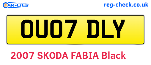 OU07DLY are the vehicle registration plates.
