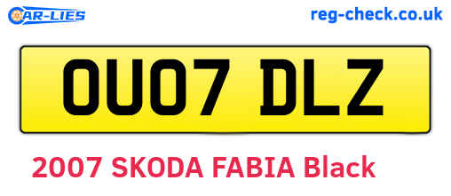 OU07DLZ are the vehicle registration plates.