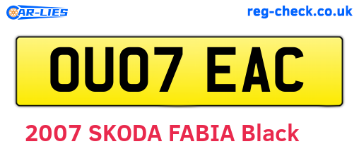 OU07EAC are the vehicle registration plates.