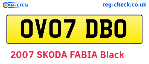 OV07DBO are the vehicle registration plates.