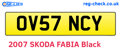 OV57NCY are the vehicle registration plates.