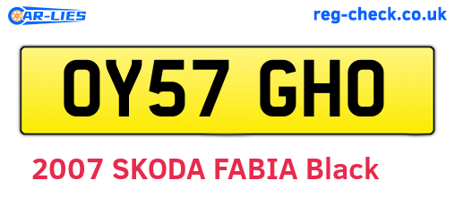 OY57GHO are the vehicle registration plates.