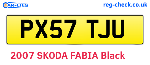 PX57TJU are the vehicle registration plates.