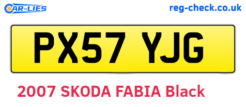 PX57YJG are the vehicle registration plates.