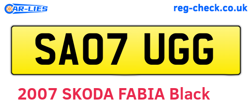 SA07UGG are the vehicle registration plates.