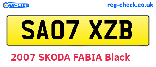 SA07XZB are the vehicle registration plates.
