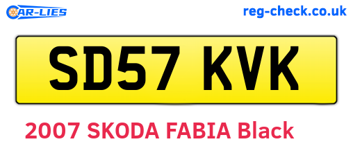 SD57KVK are the vehicle registration plates.