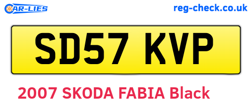 SD57KVP are the vehicle registration plates.