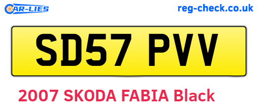 SD57PVV are the vehicle registration plates.