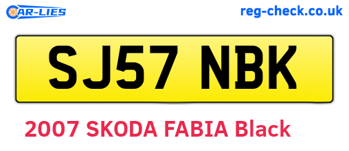 SJ57NBK are the vehicle registration plates.