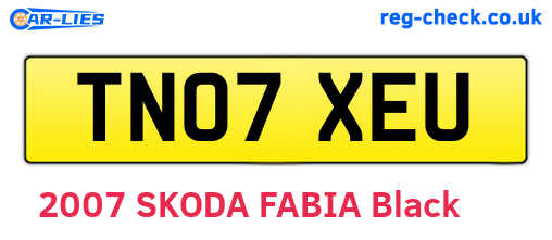 TN07XEU are the vehicle registration plates.
