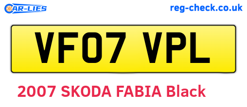 VF07VPL are the vehicle registration plates.