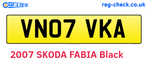 VN07VKA are the vehicle registration plates.