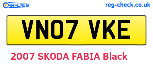 VN07VKE are the vehicle registration plates.