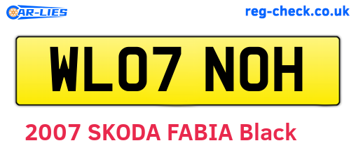 WL07NOH are the vehicle registration plates.