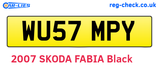 WU57MPY are the vehicle registration plates.