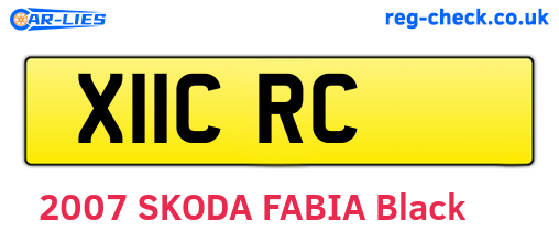 X11CRC are the vehicle registration plates.